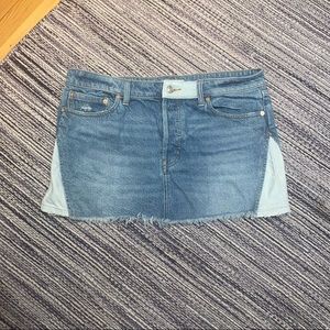 FREE PEOPLE Denim Patchwork Mini Skirt